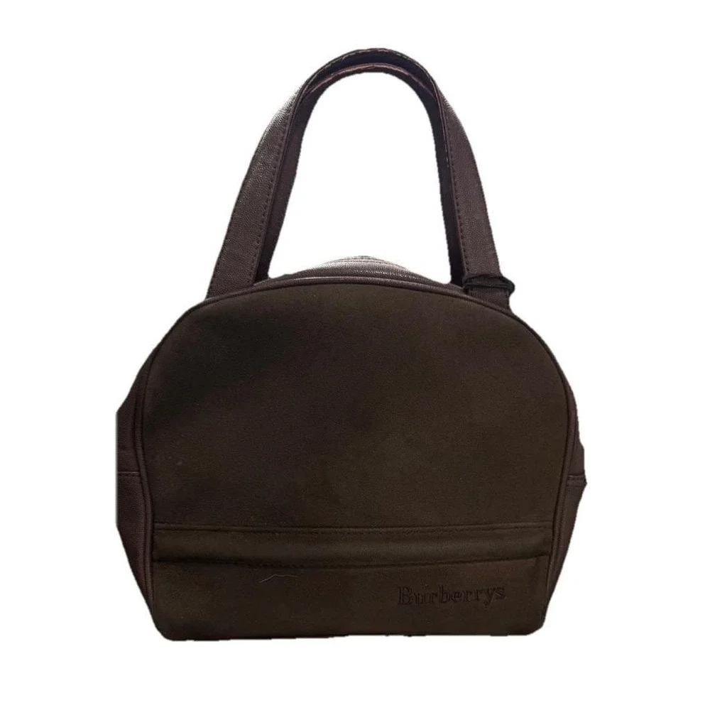 Vintage BURBERRY Hand bag Brown Leather & Suede Authentic Purse With COA